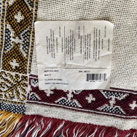 Vtg.Nutcracker Multicolor 2 Layer AFGHAN Christmas Tapestry Blanket USA 46x67. - Picture 10 of 11